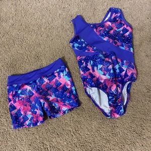 Gymnastics/dance leotard and shorts